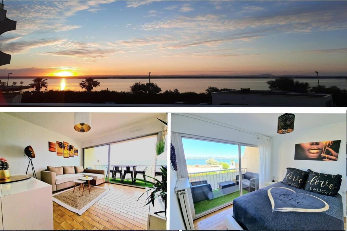 Appartement 1Ere Ligne Piscine Terrasse Au Bord De La Plage Front De Mer Avec 6 Velos Palavas-les-Flots Eksteriør bilde